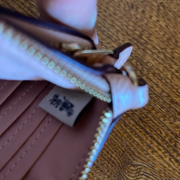 Coach dual pocket wallet monogrammed front with a pebbled, leather backside - Picture 7 of 9